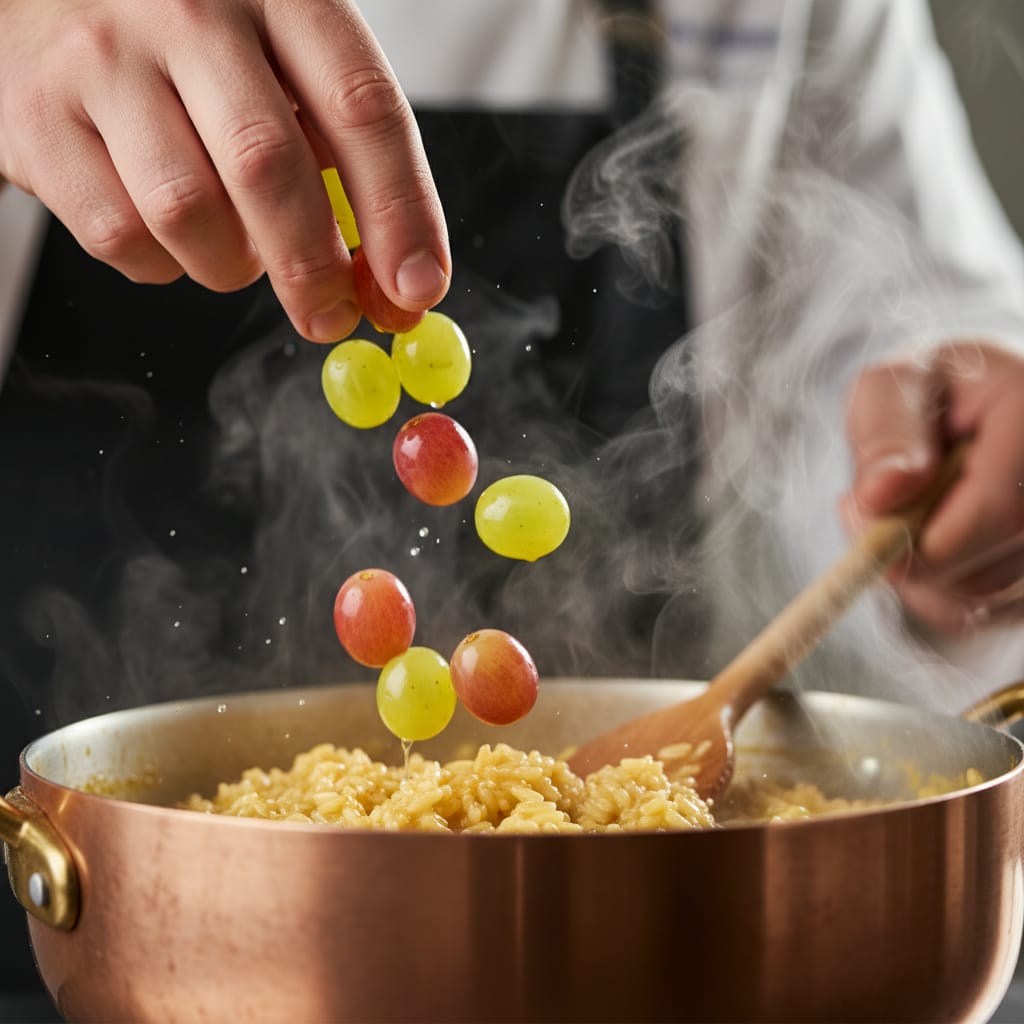 Risotto all’Uva Regina: L'Arte dell'Equilibrio tra Dolce e Salato (e il Vino Perfetto per Esaltarlo) 1 risotto uva cucina ricetta