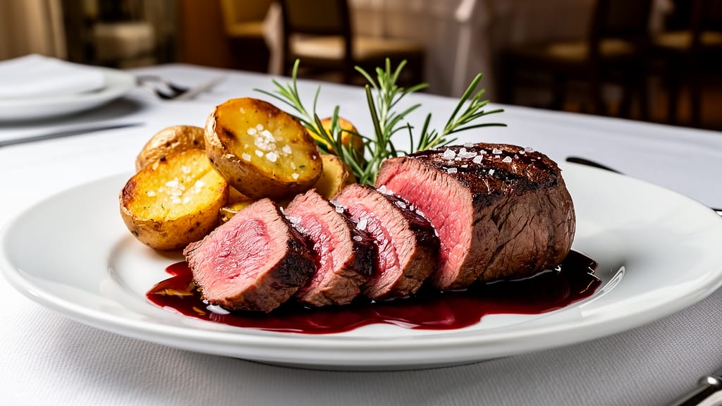 Riduzione al vino rosso: la guida definitiva per carne, arrosti e filetti da ristorante 3 filetto al vino rosso con patate e rosmarino