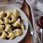 Bever Vin al Lambrusco Mantovano 2 agnolotti with lambrusco mantovano wine 1