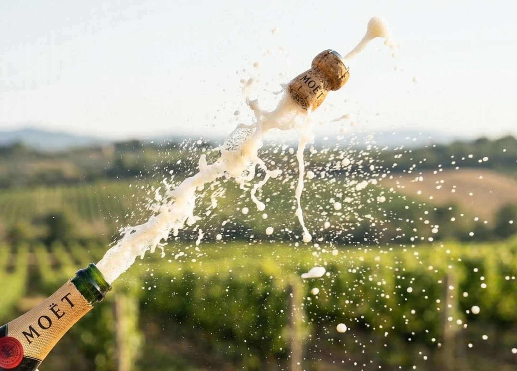 Storia Del Vino 42 bottiglia di champagne stappata