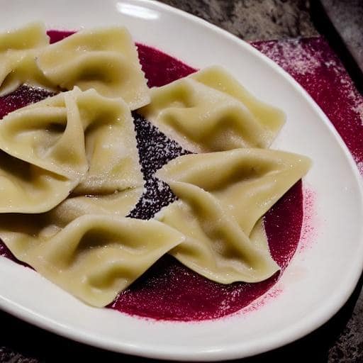 Bever Vin al Lambrusco Mantovano 1 agnolotti with lambrusco mantovano wine