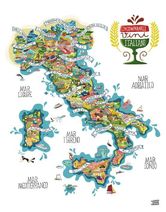 I vini Italiani 1 mappa dei vini italiani