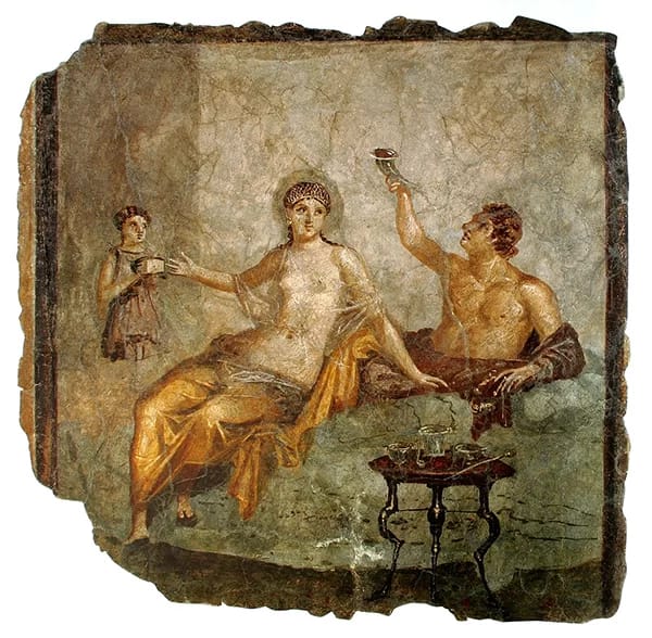 Vigneti e territorio Indispensabili Radici: Le Vie di Romans e l’Influenza Romana sul Vino Affresco scene da un banchetto a Ercolano
