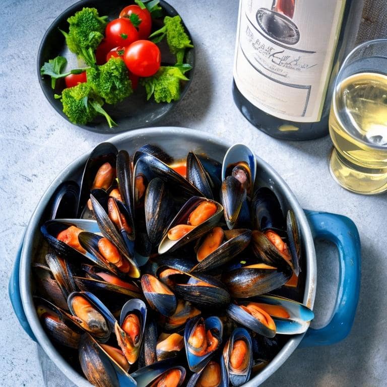 Storia Del Vino 55 Mussels marinara and wine - cozze alla marinara
